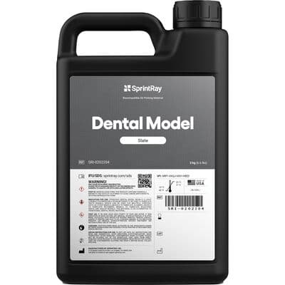 SprintRay Dental Model 3D Resin, Slate, 3 kg Bottle - SprintRay Dental Model 3D Resin – 3 kg - Slate - Image 1