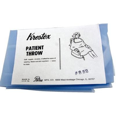 Krestex Patient Aprons, Blue, Waist Length, Plastic, 27" x 30", 1/Pkg - Krestex Patient Aprons - Blue, Waist Length, Plastic, 27" x 30" - Image 1