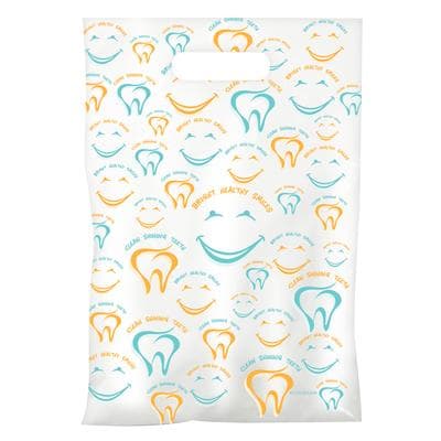 Dental Scatter Bags, Bright Healthy Smiles, Two Color, 7-1/2" W x 10" H, 100/Pkg - Dental Scatter Bags – 100/Pkg - Bright Healthy Smiles, 7-1/2 W x 10 H, 100/Pkg - Image 1