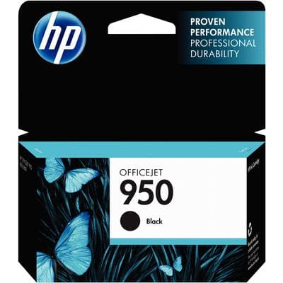 HP 950 Black Inkjet Cartridge (CN049AN), 1,000 Page Yield, for Officejet Pro 8100/8600 Series - HP Inkjet Cartridges work with printer models: Officejet Pro 8100 E, 8600 E All-In-One Series - HP 950 Black Ink, 1,000 Page Yield - Image 1
