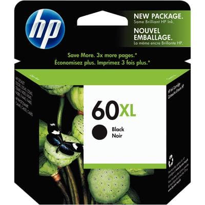 HP 60 XL Black Inkjet Cartridge (CC641WN), 600 Page Yield, for Deskjet D2530/D2545/D2560/F4240/F4280 - HP Inkjet Cartridges work with printer models: Deskjet D2530, D2545, D2560, F4240, F4280 - HP 60 XL Black Ink, 600 Page Yield - Image 1