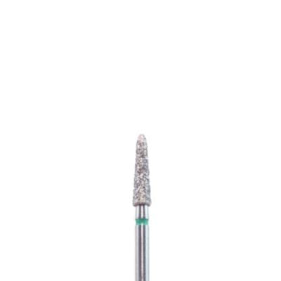 BluWhite Diamond™ Bur FG, Coarse, Green Ring, Cone Taper Round End, #026C, 2.3 mm Diameter, 7.1 mm Length, 5/Pkg - BluWhite Diamond™ Burs – FG, Coarse, Green, Cone, Taper Round End, 5/Pkg - # 026C, 2.3 mm Diameter, 7.1 mm Length - Image 1