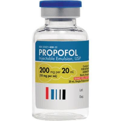 Propofol Injectable Emulsion 10 mg/mL, 20 mL Single-Dose Glass Vial, 25/Pkg, NDC 25021-0608-20 - Propofol General Anesthetic Intravenous (IV) Injection – 10 mg/ml Strength, 20 ml, 25/Pkg - Propofol General Anesthetic Intravenous (IV) Injection – 10 mg/ml Strength, 20 ml, 25/Pkg - Image 1