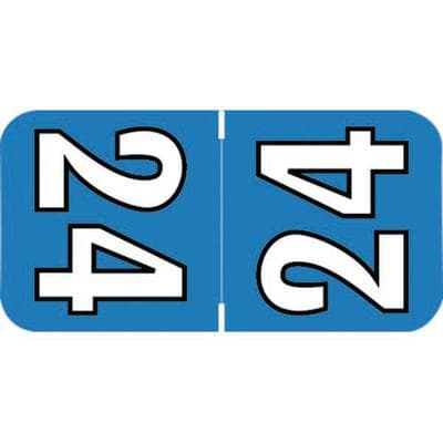 2024 Yearly Aging Labels, Jewel Tone/Jewel Tone II, Top-Tab, Blue/White, 3/4" x 1-1/2", 500/Roll - 2024 Yearly Aging Labels - Jewel Tone/Jewel Tone II - Top-Tab, Blue/White, 500/Roll - Image 1