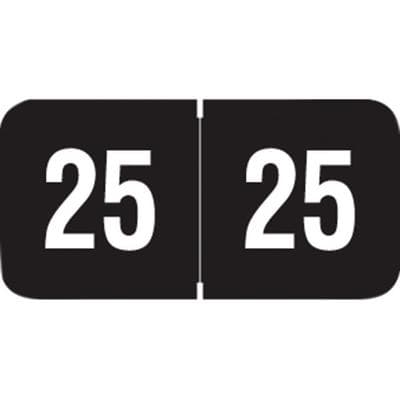 2025 Yearly Aging Labels, Smead/Jeter Compatible, Black/White, 1-1/2" x 3/4", 500/Roll - 2025 Yearly Aging Labels - Smead/Jeter Compatible - 500/Roll - Black/White, 500/Roll - Image 1
