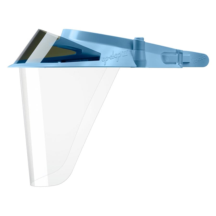 Op-D-Op II Visor Shield Protective Barrier System Kit II, Blue, 1 Visor, 3 Face Shields, 1 Mini Shield, 1 Light-Cure Filter, 355DKBL - Op-D-Op II Visor Shield Protective Barrier System Kit II - Blue - Image 1