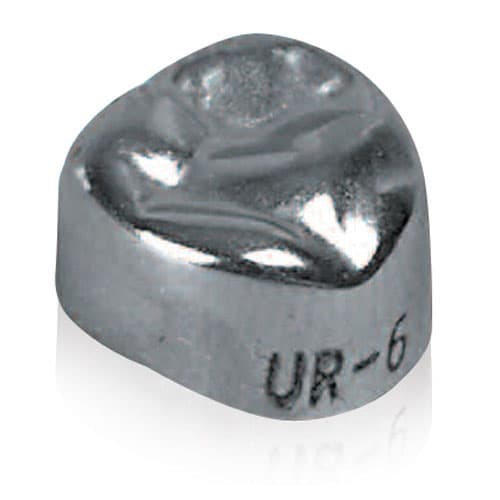 Pozzi Stainless Steel Crowns, 1st Permanent Molar, 3LL, 5/Box, 040-40-24LL3 - American Tooth Industries - 1st Permanent Molar Stainless Steel Crowns - Image 1