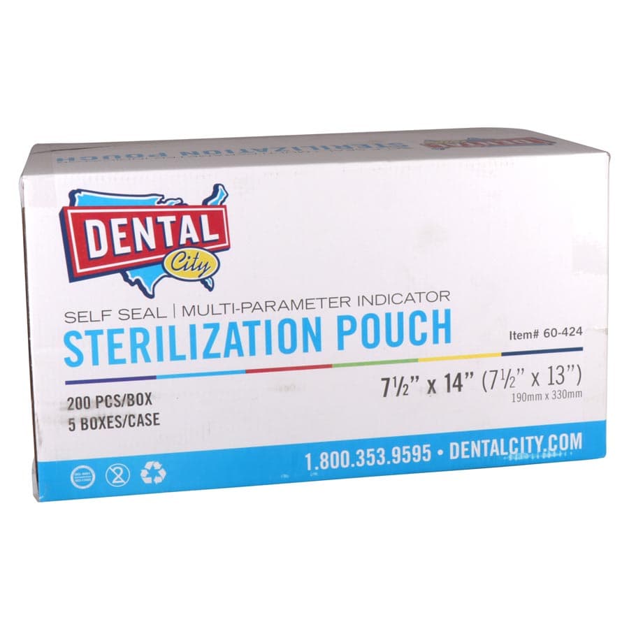 Dental City Self-Sealing Sterilization Pouches, 7.5" x 13", 200/Box - Dental City - Dental Self-Sealing Sterilization Pouches 200/Box - Image 1