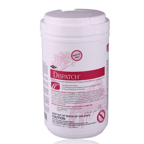 Clorox Dispatch Bleach Towels, 7" x 8", 150/Canister - Clorox - Dispatch Bleach Towels - Image 1