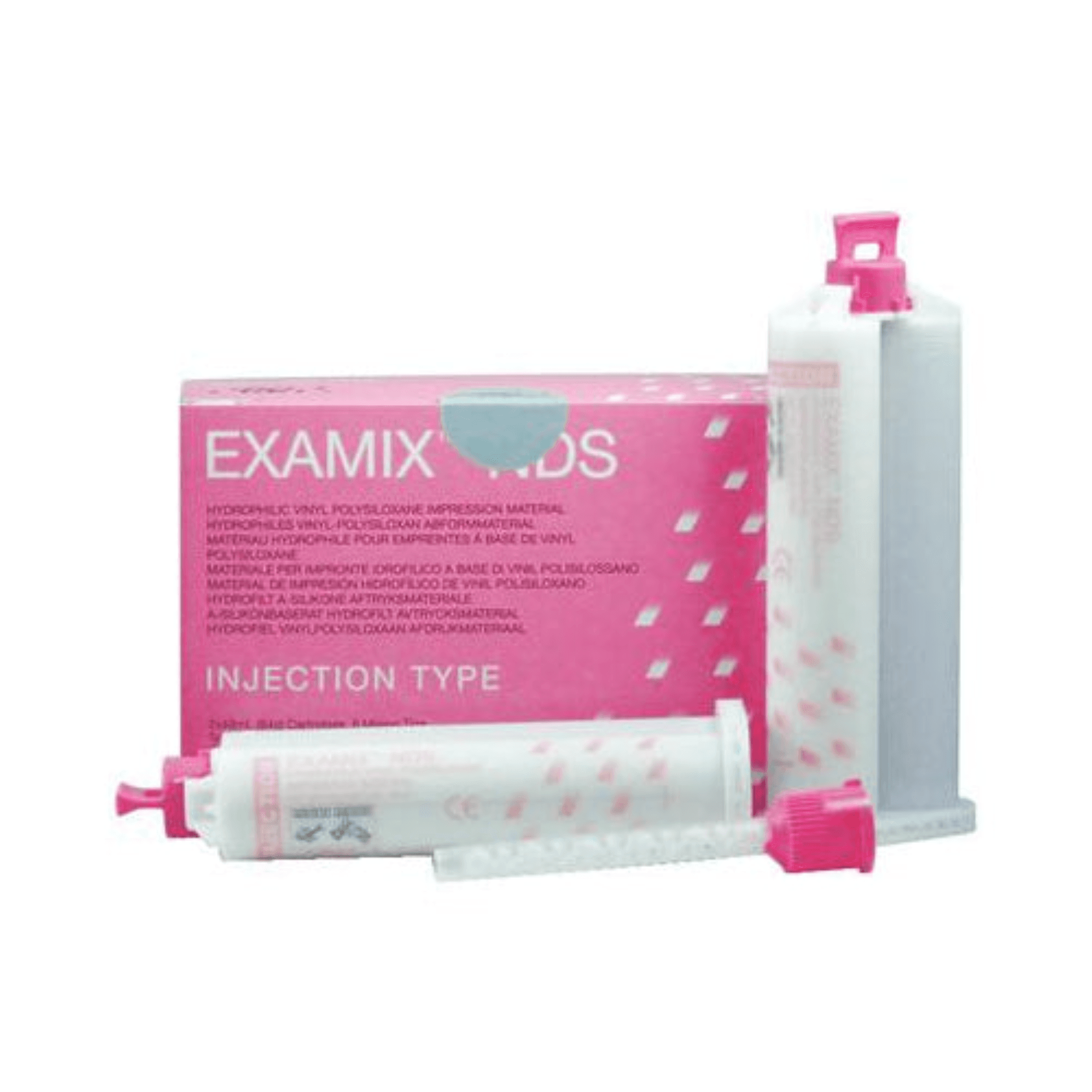 Examix NDS Impression Material, Cartridge without Tips, Injection Type, 48 ml, Pink, 2/Pk - Examix NDS Impression Material, Cartridge without Tips, Injection Type, 48 ml, Pink, 2/Pk - Image 1