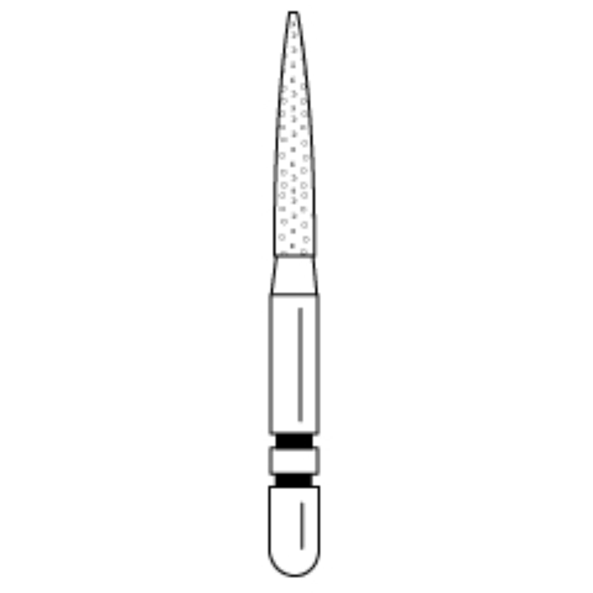 Two Striper Diamond Burs, FG, Flame, L260.8, 1.4 mm, Fine, Red, Long Shank, 5/Pk, 2015163 - Two Striper Diamond Burs, FG, Flame, L260.8, 1.4 mm, Fine, Red, Long Shank, 5/Pk, 2015163 - Image 1