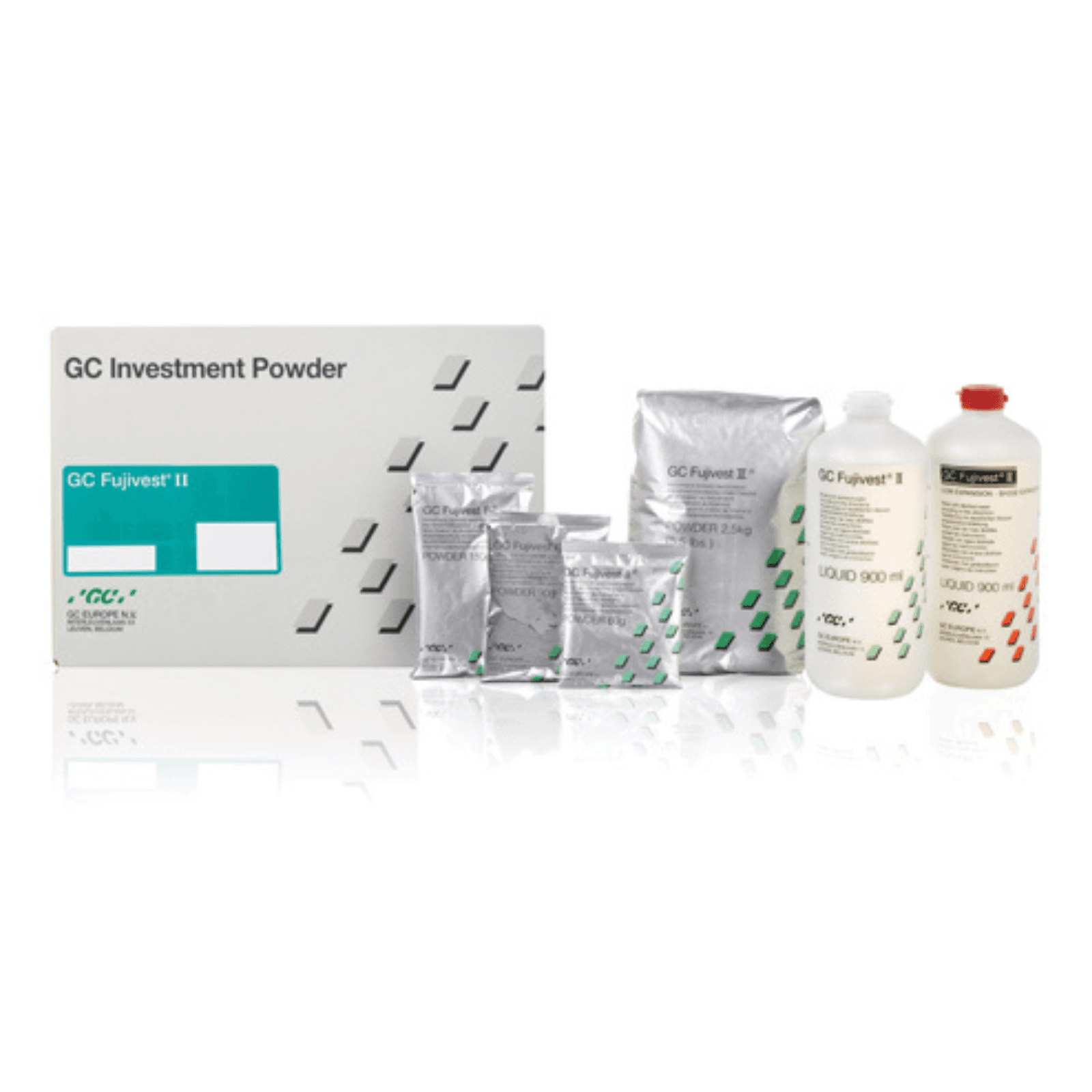 GC America Fujivest II Investment Powder, Carbon-Free Phosphate-Bonded, 4g Pouches, 2/Pk - Fujivest II Powder 4g Pouches 2/Pk - Image 1