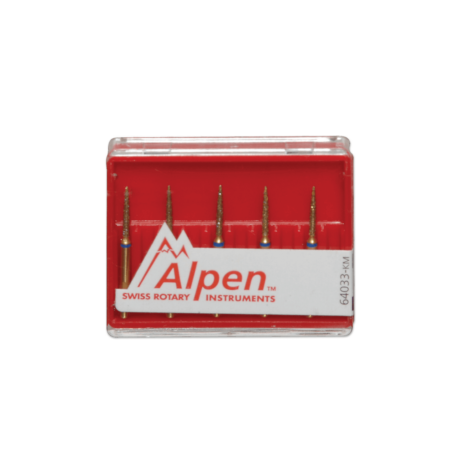 Alpen Multilayer Diamond Burs, FG, Esthetic Finishing, #133, 1.0 mm, Fine, Red, 5/Pk, 60032681 - Alpen Multilayer Diamond Burs, FG, Esthetic Finishing, # 133, 1.0 mm, Fine, Red, 5/Pk, 60032681 - Image 1