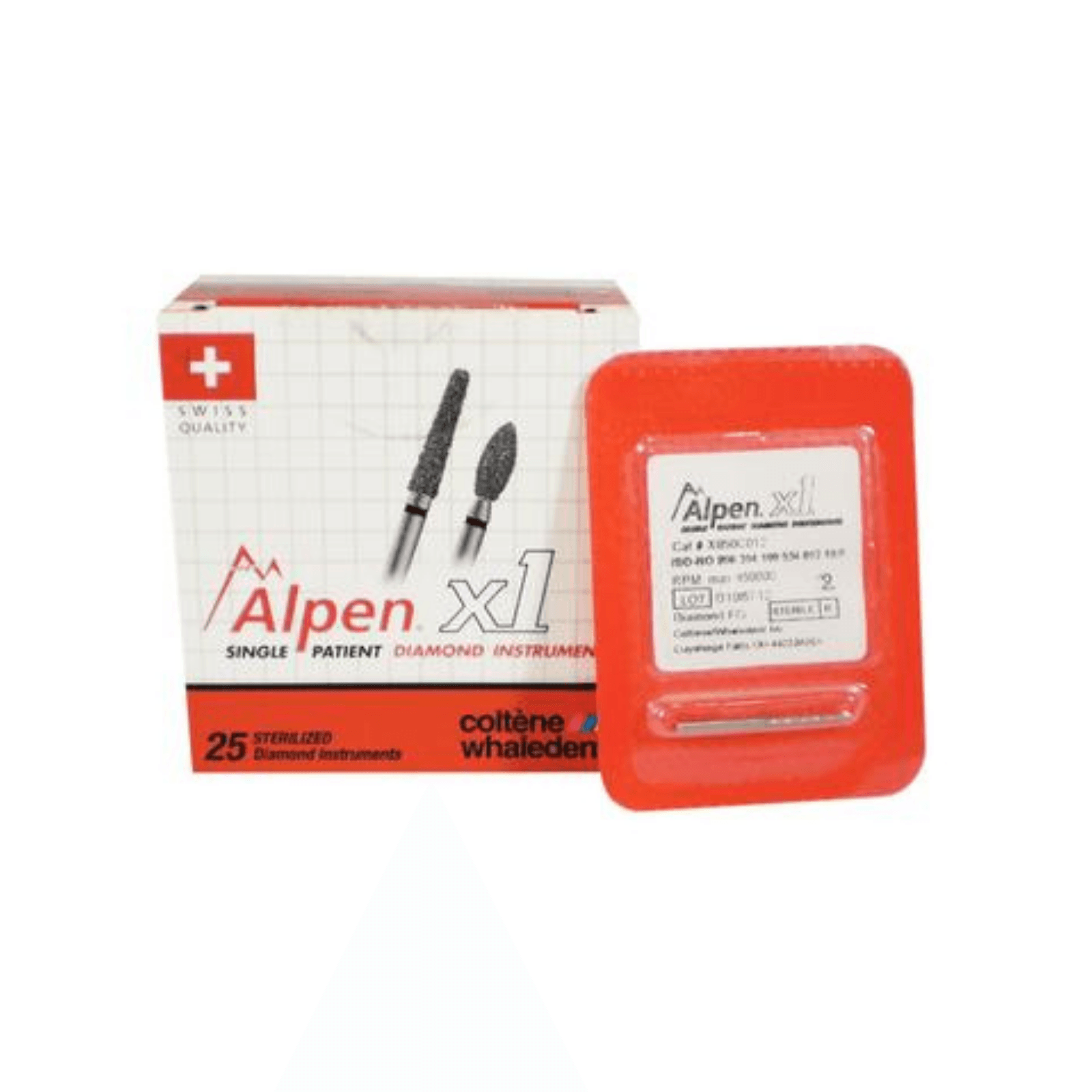 Alpen x1 Sterile Single-Use Diamond Burs, FG, Round End Taper, #850, 1.6 mm, Medium, Gray, 25/Pk, X85010M016 - Alpen x1 Sterile Single-Use Diamond Burs, FG, Round End Taper, # 850, 1.6 mm, Medium, Gray, 25/Pk, X85010M016 - Image 1