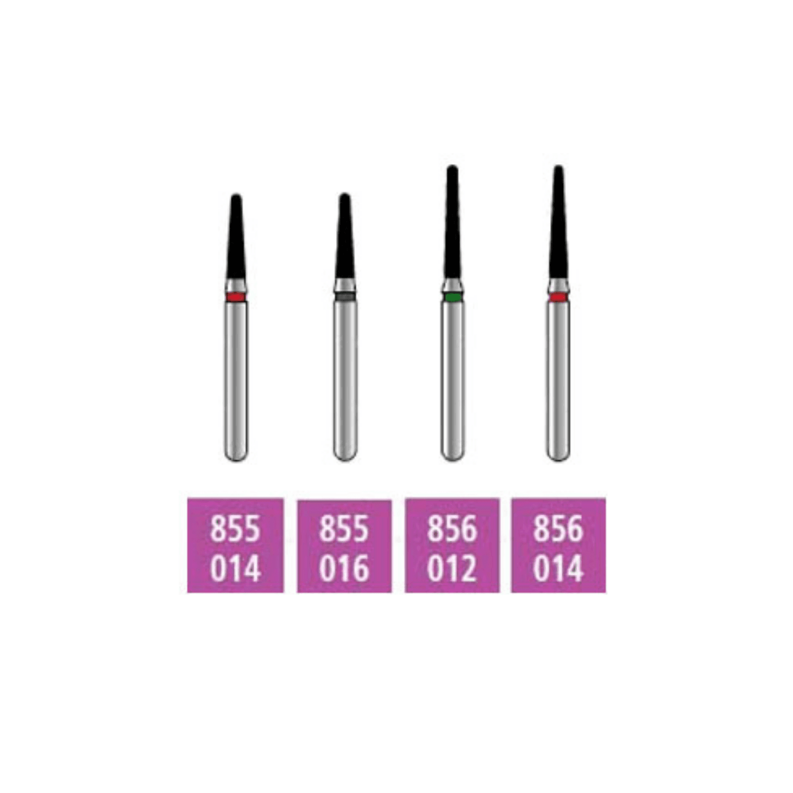 Alpen x1 Sterile Single-Use Diamond Burs, FG, Round End Taper, #856, 1.4 mm, Medium, Gray, 25/Pk, X856M014 - Alpen x1 Sterile Single-Use Diamond Burs, FG, Round End Taper, # 856, 1.4 mm, Medium, Gray, 25/Pk, X856M014 - Image 1