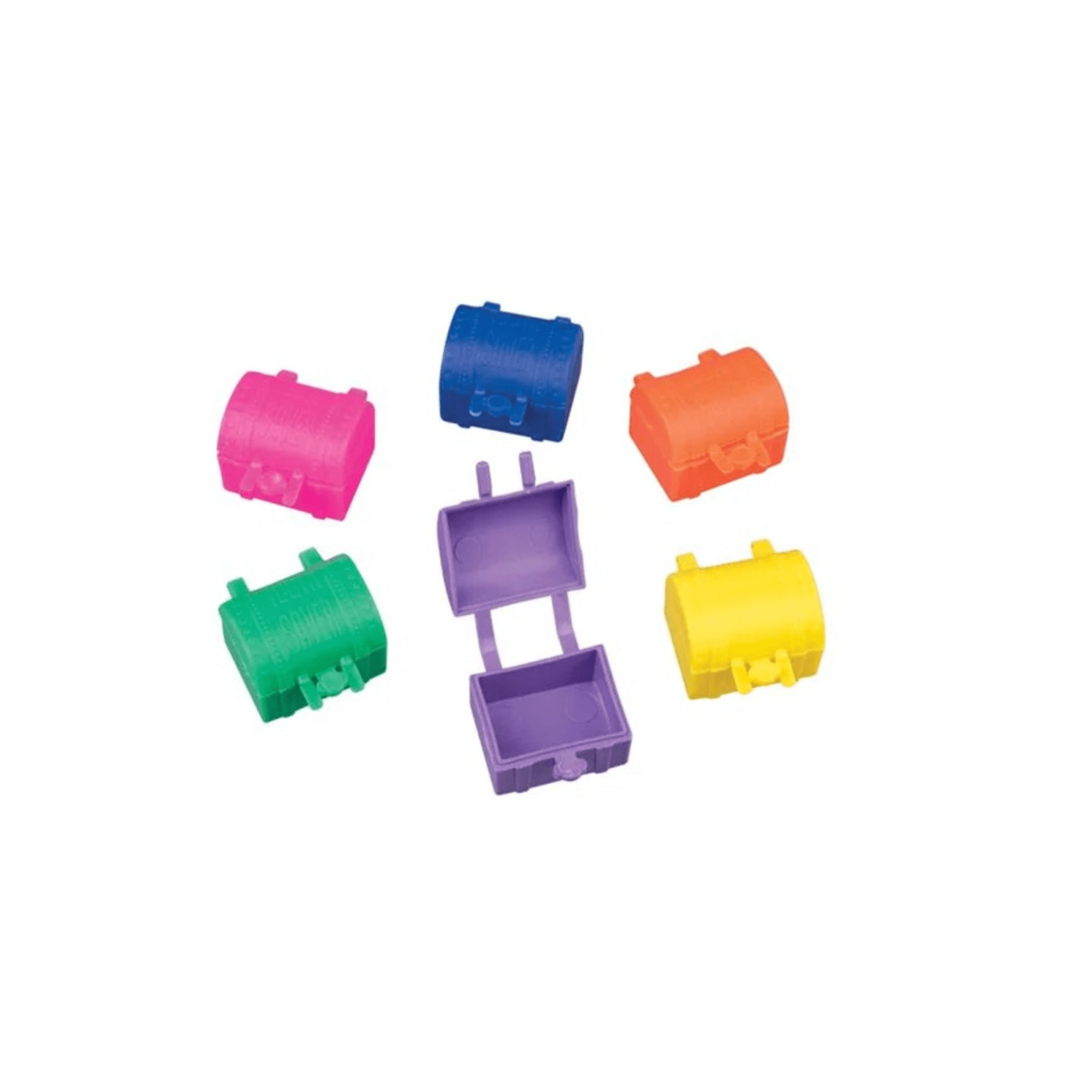Sherman Specialty Tooth Saver Treasure Chest, Assorted Neon Colors, 1 Inch, 144/Pkg, S6285 - Tooth Saver Chest Assorted Neon, 144/Pk, S6285 - Image 1