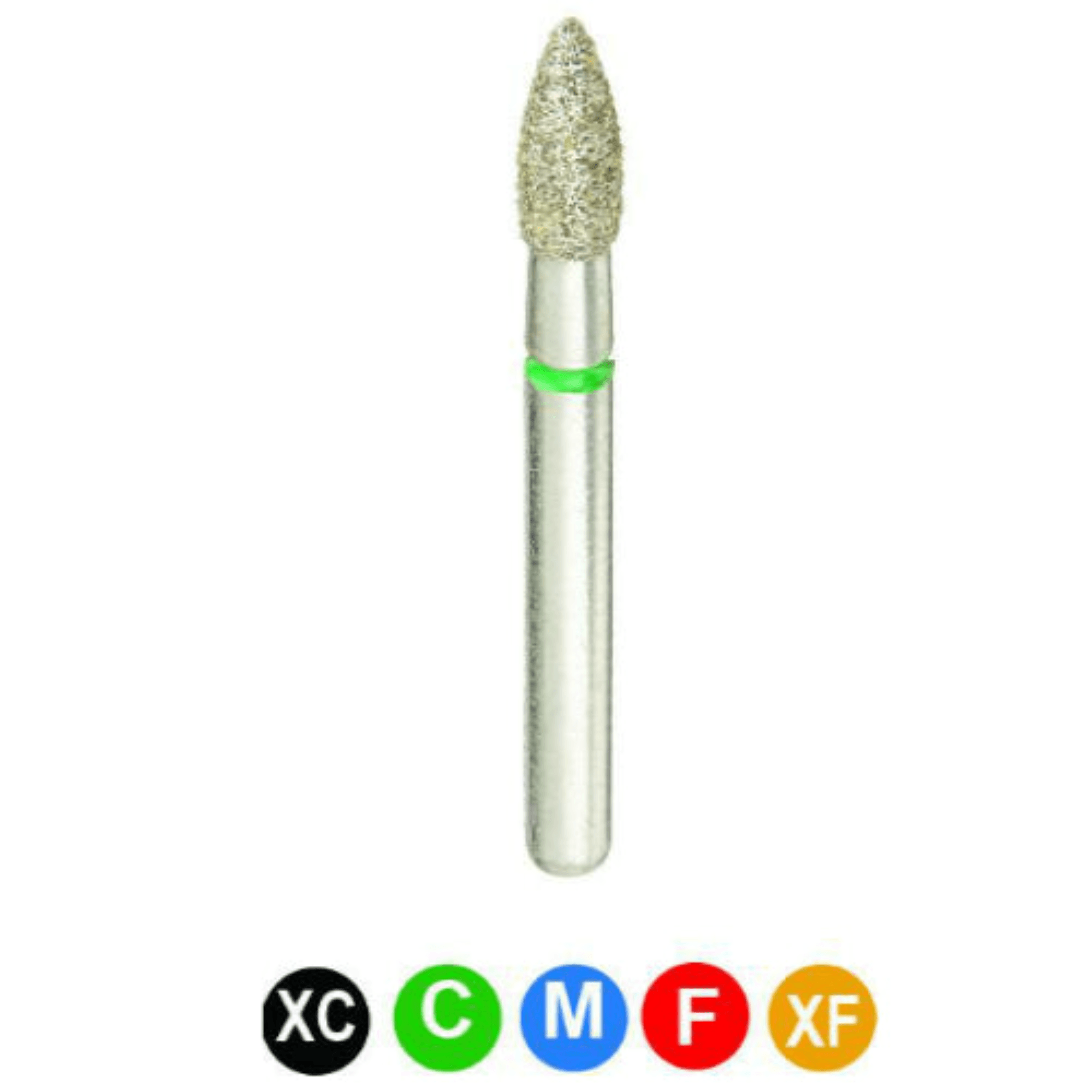 CrossTech Diamond Burs FG Pointed Football 1.8mm, Fine Grit, Red, Long Shank, 368-018F, 5/Pk - Diamond Burs, FG, Pointed Football, Fine, Red, 1.8 mm, Long, 4.5 mm, 368-018F, 5/Pk, A173F - Image 1