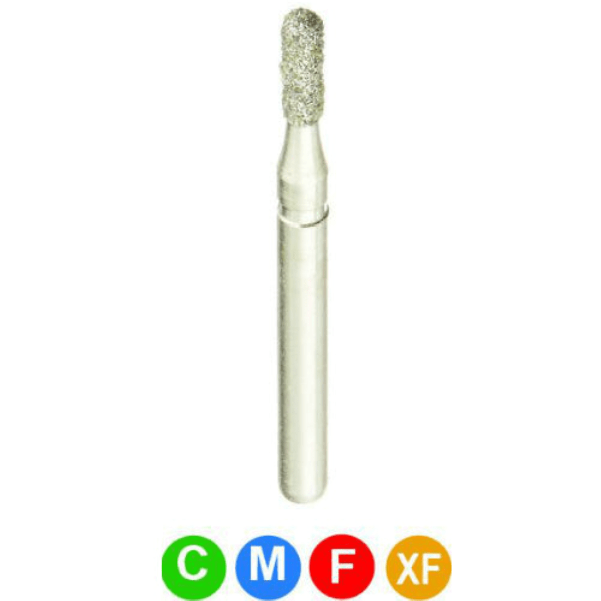 FG Round End Cylinder Diamond Burs, Medium Grit, Blue Ring, 1.2 mm, 5/Pk, A20LR - Diamond Burs, FG, Round End Cylinder, Medium, Blue, 1.2 mm, 880-012M 5/Pk, A20LR - Image 1