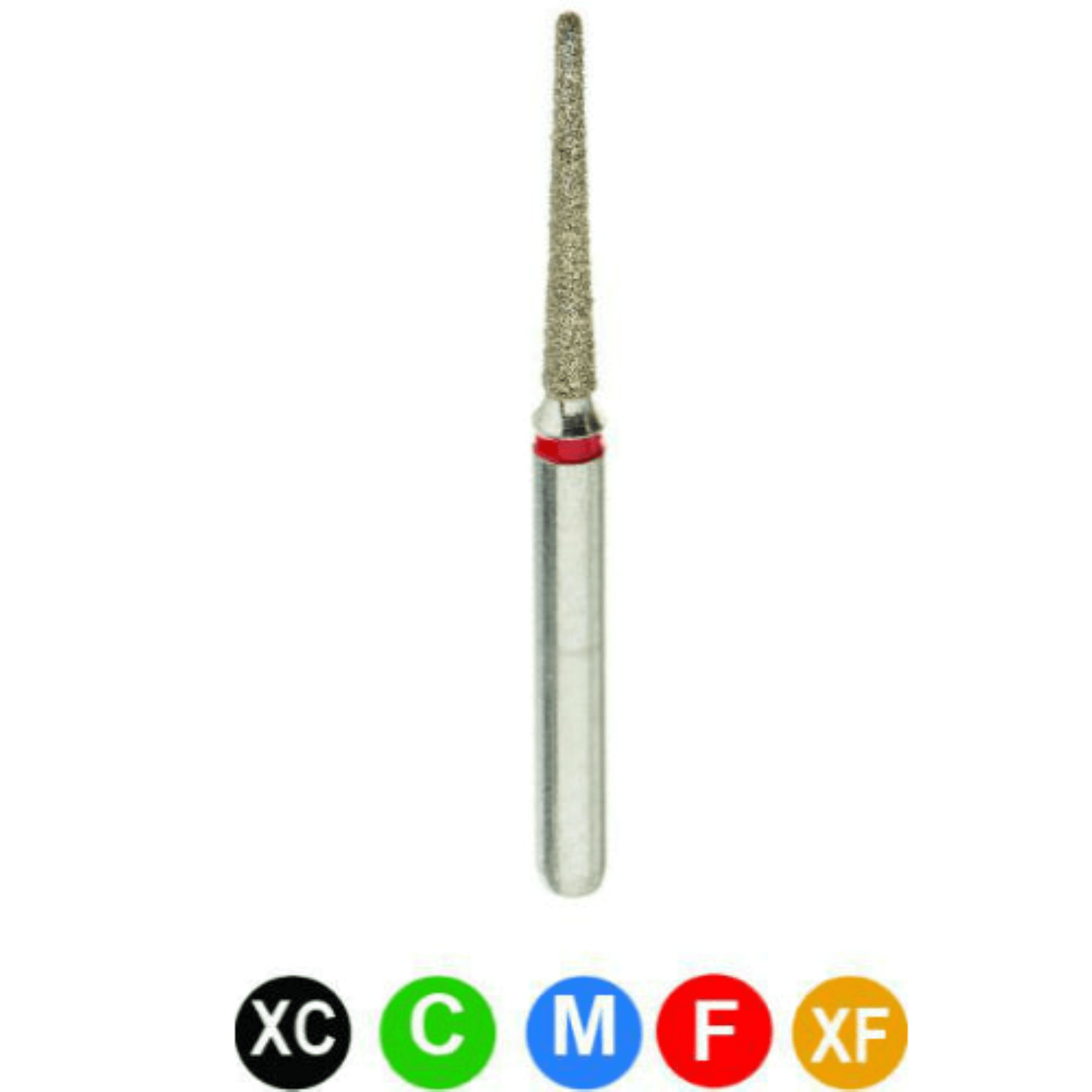 Crosstech FG Diamond Burs, Round End Taper, Medium Grit, Blue Ring, 1.2 mm, 850-012M, 5/Pk - Diamond Burs, FG, Round End Taper, Medium, Blue, 1.2 mm, 850-012M, 5/Pk, CC4S - Image 1