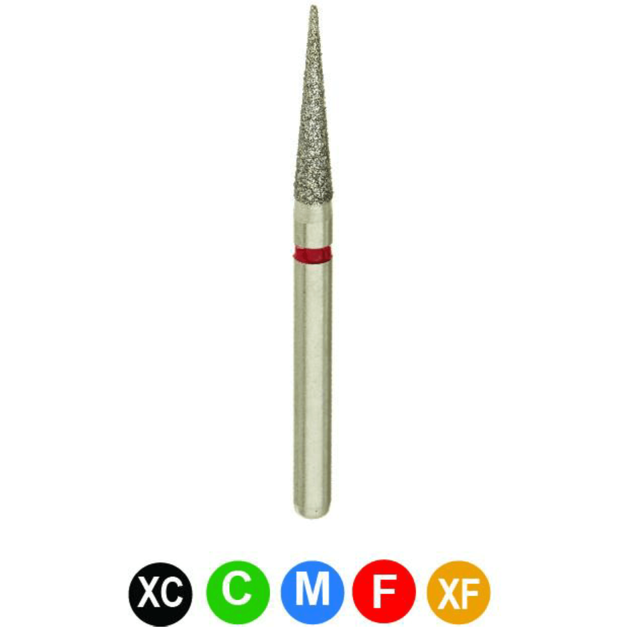 CrossTech Diamond Burs, FG, Needle, Fine, Red, 1.6 mm, 858-016F, 5/Pk - Diamond Burs, FG, Needle, Fine, Red, 1.6 mm, 858-016F, 5/Pk, B7LF - Image 1
