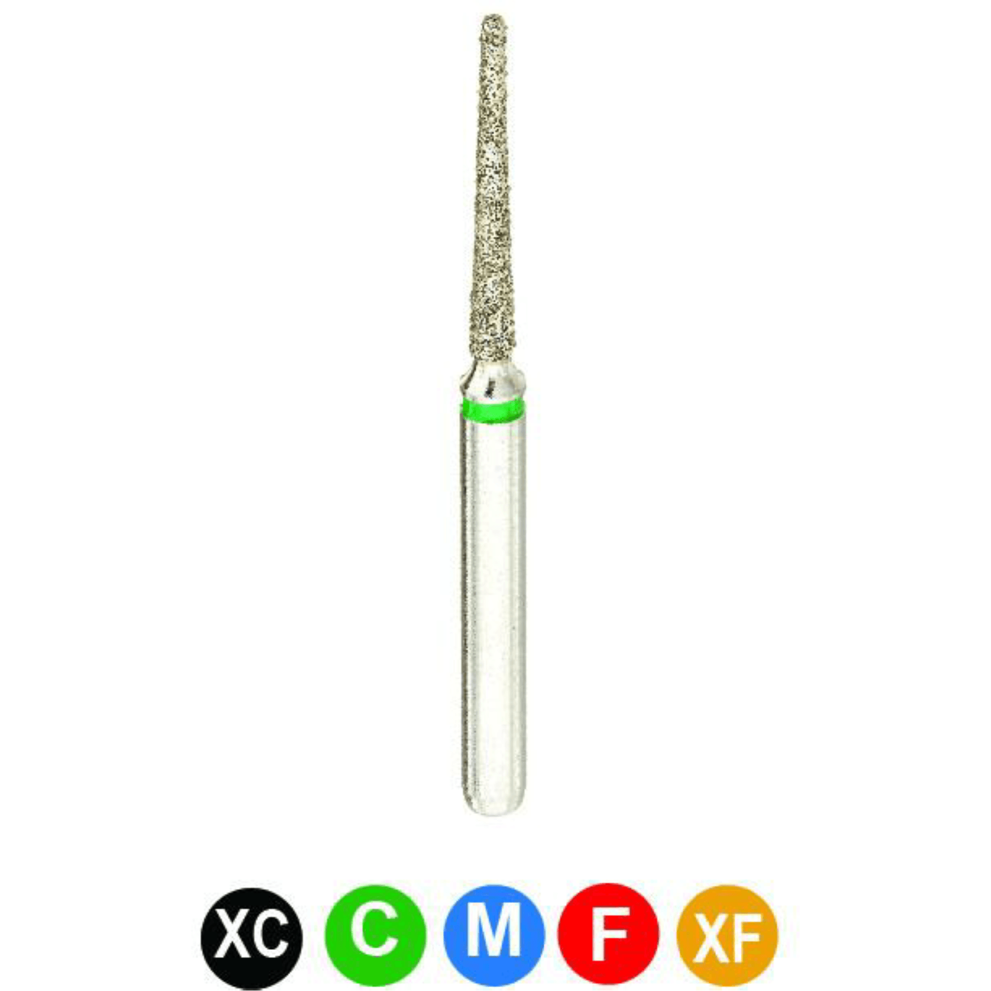 Diamond Burs, FG, Needle, Coarse, Green, 1.2 mm, 859-012C, 5/Pk, C6C - Diamond Burs, FG, Needle, Coarse, Green, 1.2 mm, 859-012C, 5/Pk, C6C - Image 1