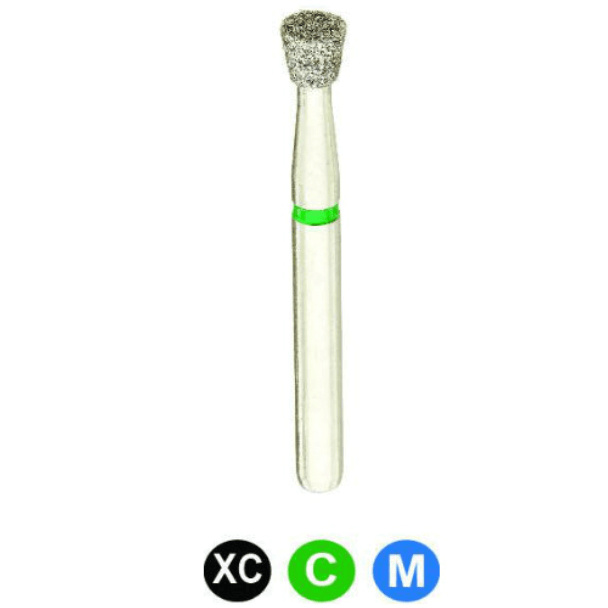 CrossTech FG Diamond Bur, Inverted Cone, Coarse Grit, Green Band, 2.3 mm, 805-023C, 5/Pk - Diamond Burs, FG, Invertd Cone, Coarse, Green, 2.3 mm, 805-023C, 5/Pk, A8L3C - Image 1