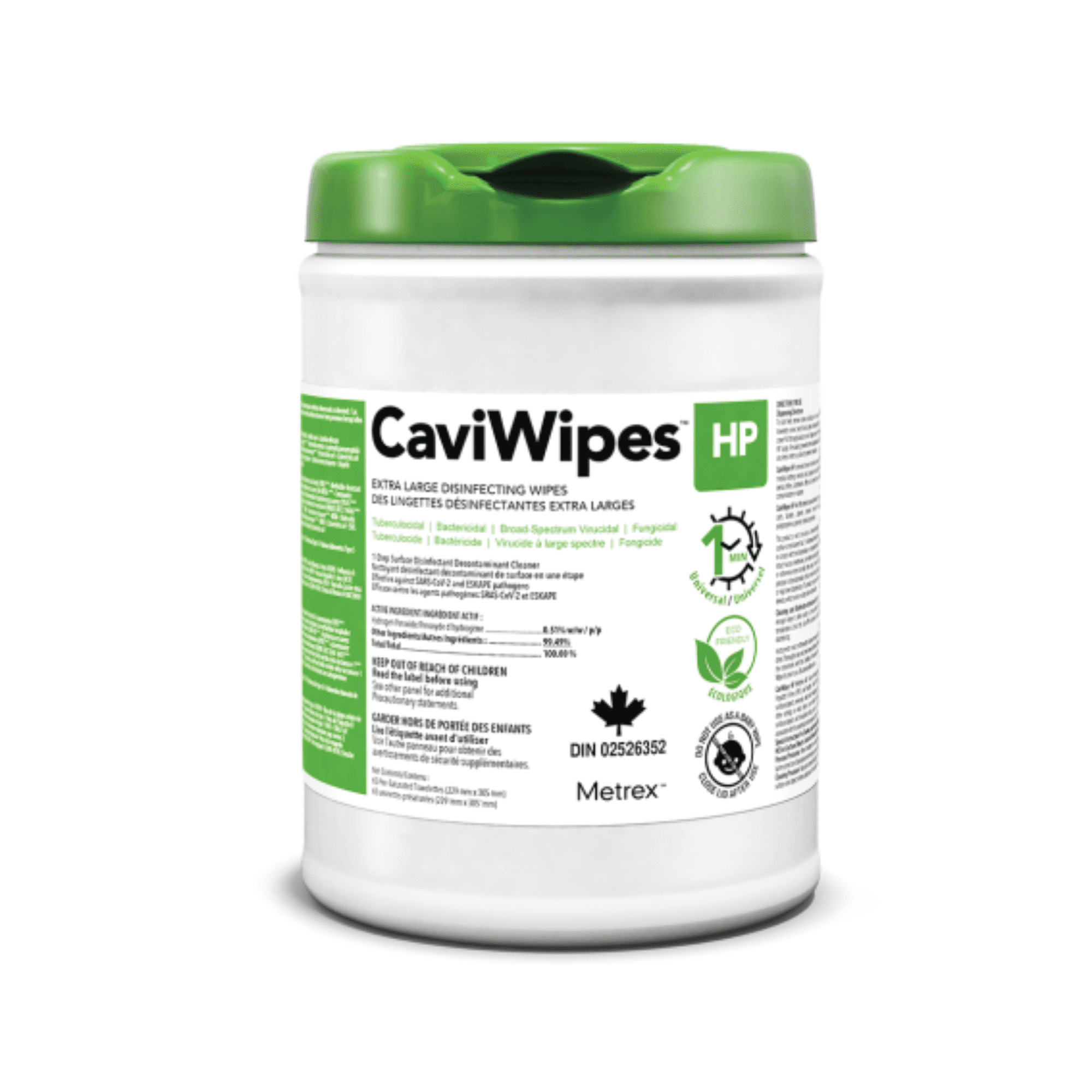 Metrex CaviWipes HP Disinfecting Towelettes, Large, 6" x 6.75", 160 Wipes/Pk, 11-1610 - CaviWipes HP, 6" x 6.75", Large, 160 Wipes/Pk, 11-1610 - Image 1