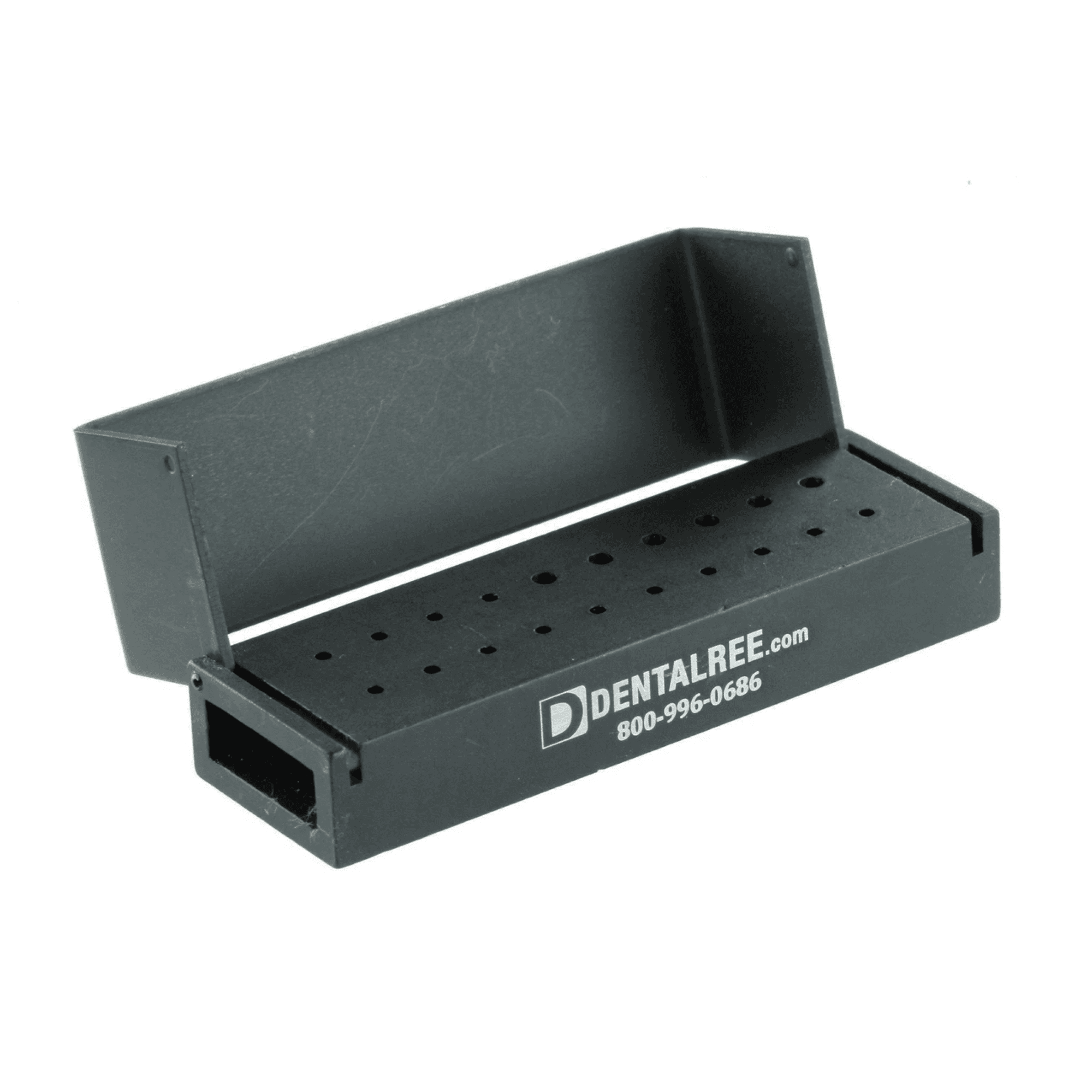Dental Ree Metal Bur Block, 6RA/14FG, 20-Hole, Black, 1/Pk, BK-250-BK - Metal Bur Block, 6RA/14FG, 20-Hole, Black, 1/Pk, BK-250-BK - Image 1
