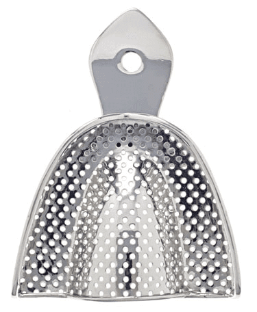 J&J Instruments Metal Impression Tray, Perforated, #5, Lower, X-Large, 1/Pk, 40-1050 - Metal Impression Tray, Perforated, # 5, Lower, XL, 1/Pk, 40-1050 - Image 1