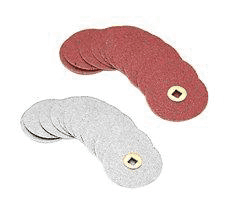 EC Moore Plastic Discs with Brass Center, 7/8" Garnet X-Fine, 50/Pk - 7/8" Plastic Garnet X-Fine Brass Center Discs (50) - Image 1