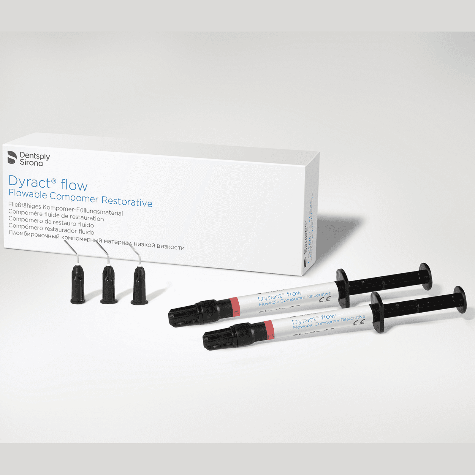 Dyract Flow Flowable Compomer, Light-Cure, Syringe Refill, 1.3 g, Shade A4 - Dyract Flow Flowable Compomer, Light-Cure, Syringe Refill, 1.3 g, A4 - Image 1
