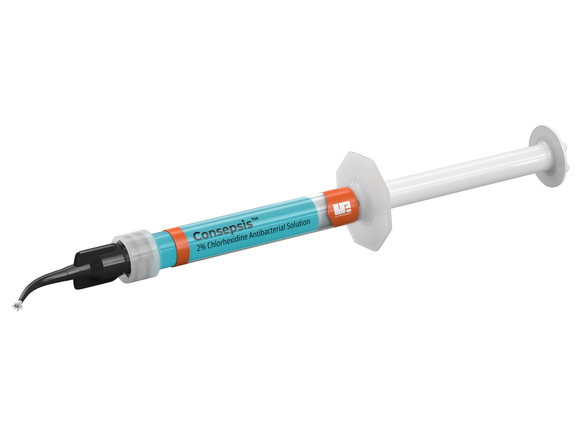 Consepsis 2.0% Chlorhexidine Gluconate Antibacterial Solution Kit, 4 x 1.2 ml Syringes with 20 Blue Mini Dento-Infusor Tips and 20 Black Mini Brush Tips - Consepsis - Image 1