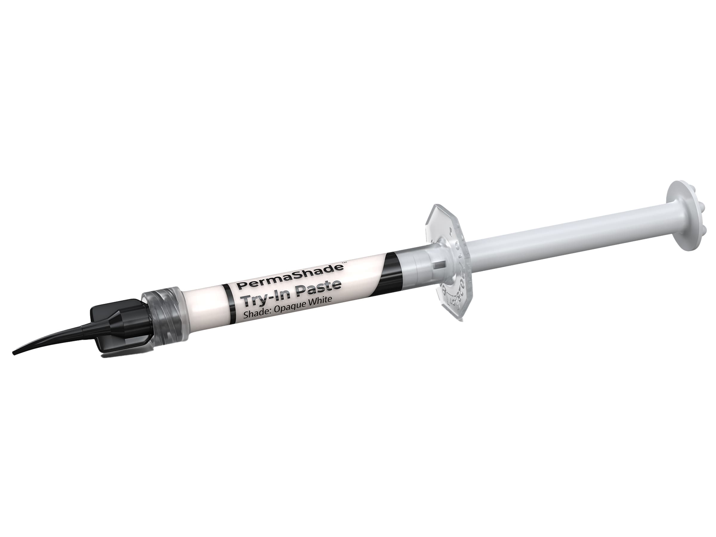 PermaShade Try-In Paste, Opaque White, 2 x 1.5 g Syringes with 10 Black Mini Tips - PermaShade Try-In Paste - Image 1