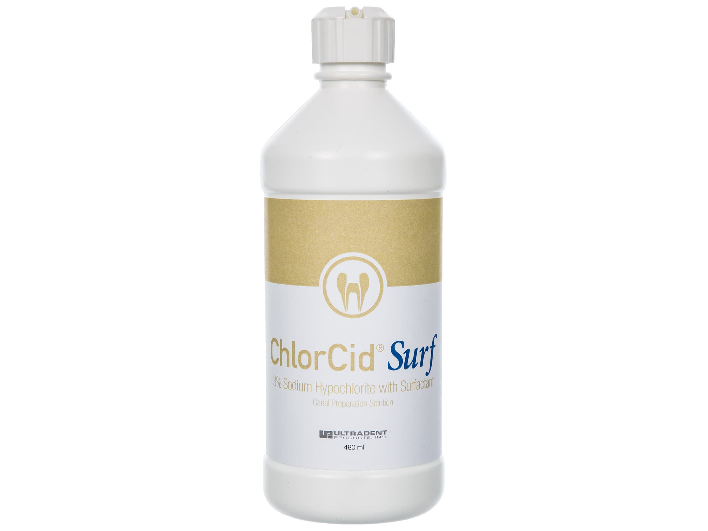 ChlorCid Surf Endodontic Irrigant, 3% Sodium Hypochlorite with Surfactant, 480 ml Bottle - ChlorCid Surf 480 ml Bottle - Image 1