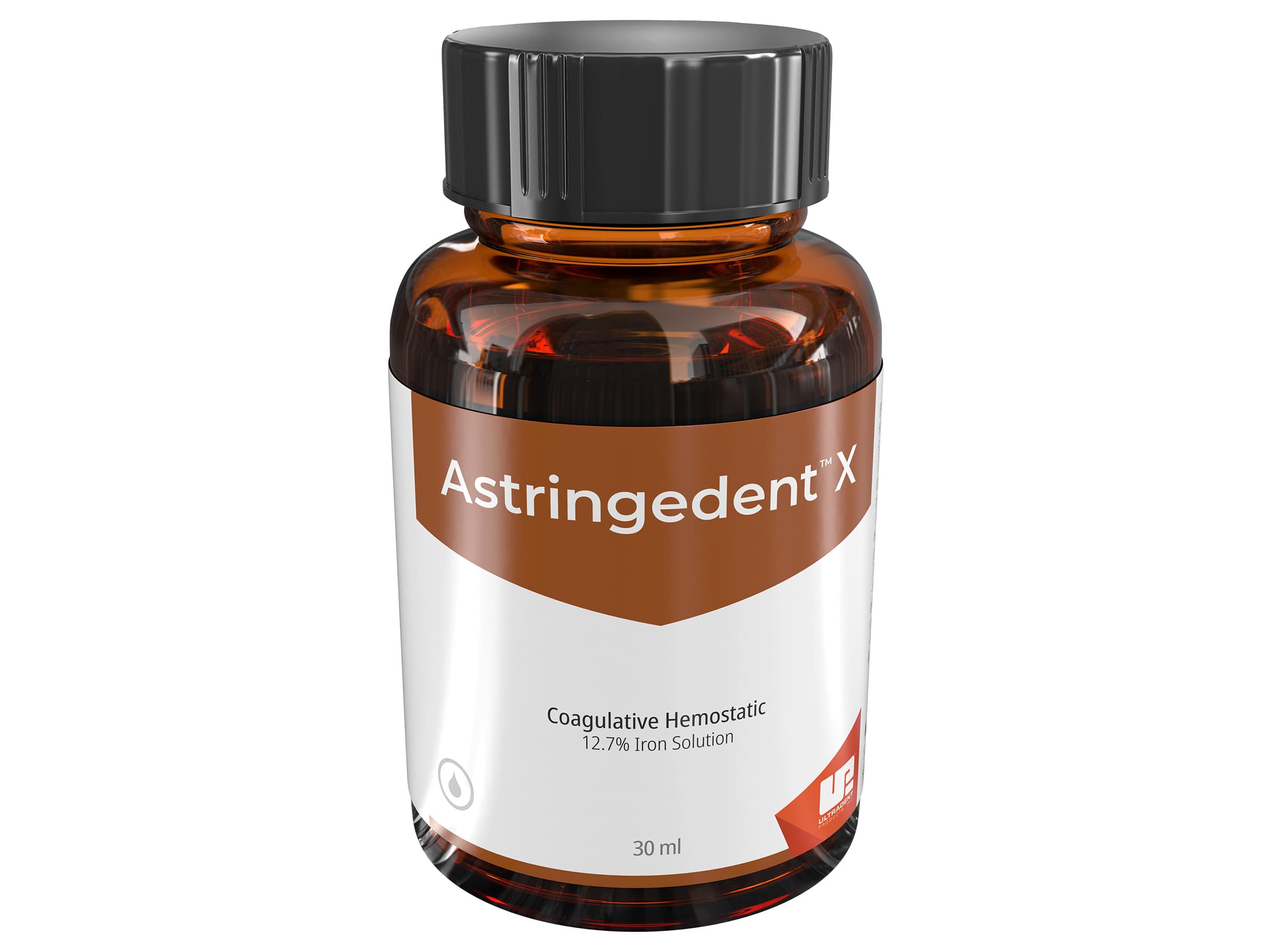 Ultradent Astringedent X Hemostatic Solution, 12.7% Ferric Sulfate, 30 ml Bottle - Astringedent X 30 ml Bottle - Image 1
