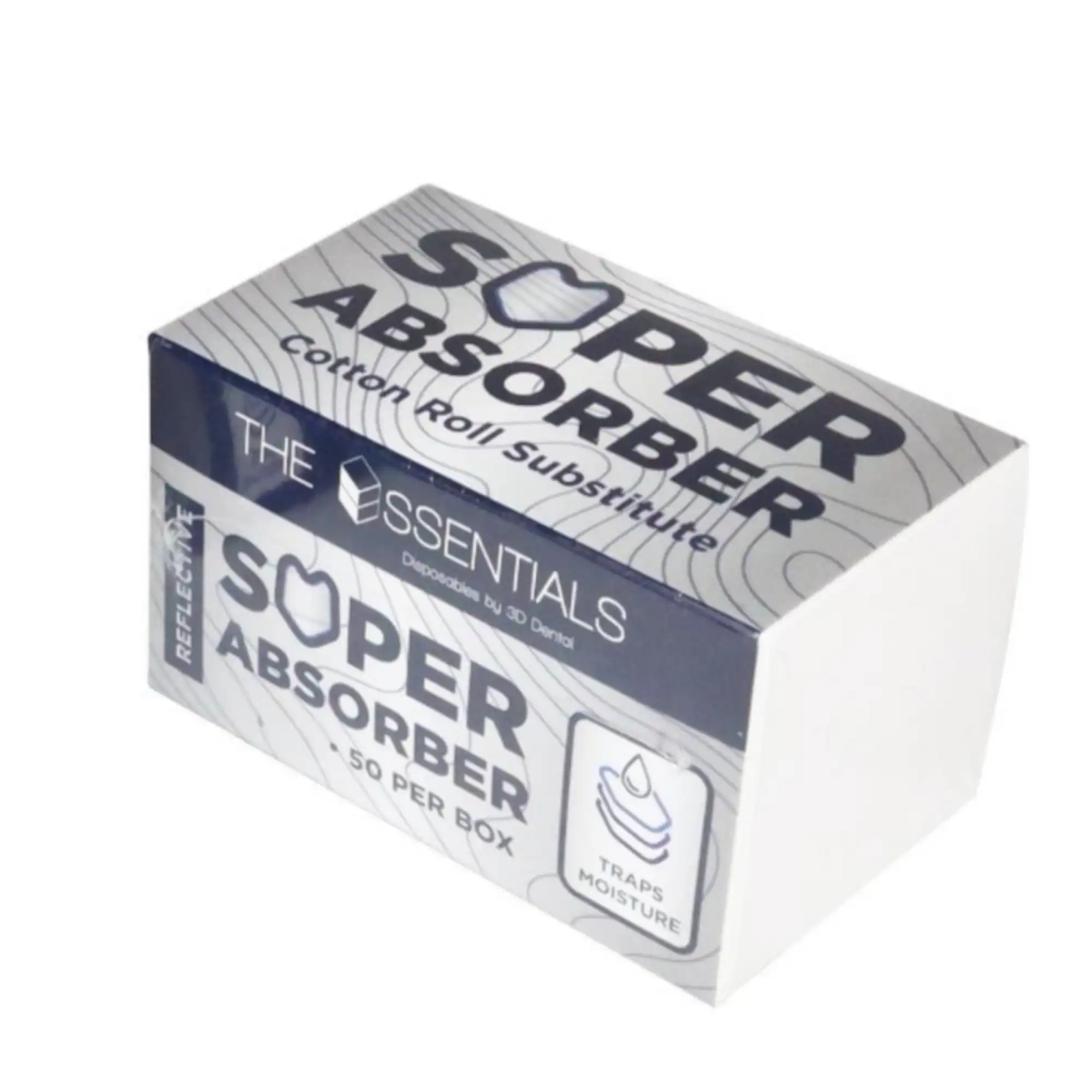Essentials Super Absorber Reflective Cotton Roll Substitute, Large, 50/Box, ESAR-L - Essentials Cotton roll substitute Super Absorber Reflective Large Box of 50 - Image 1