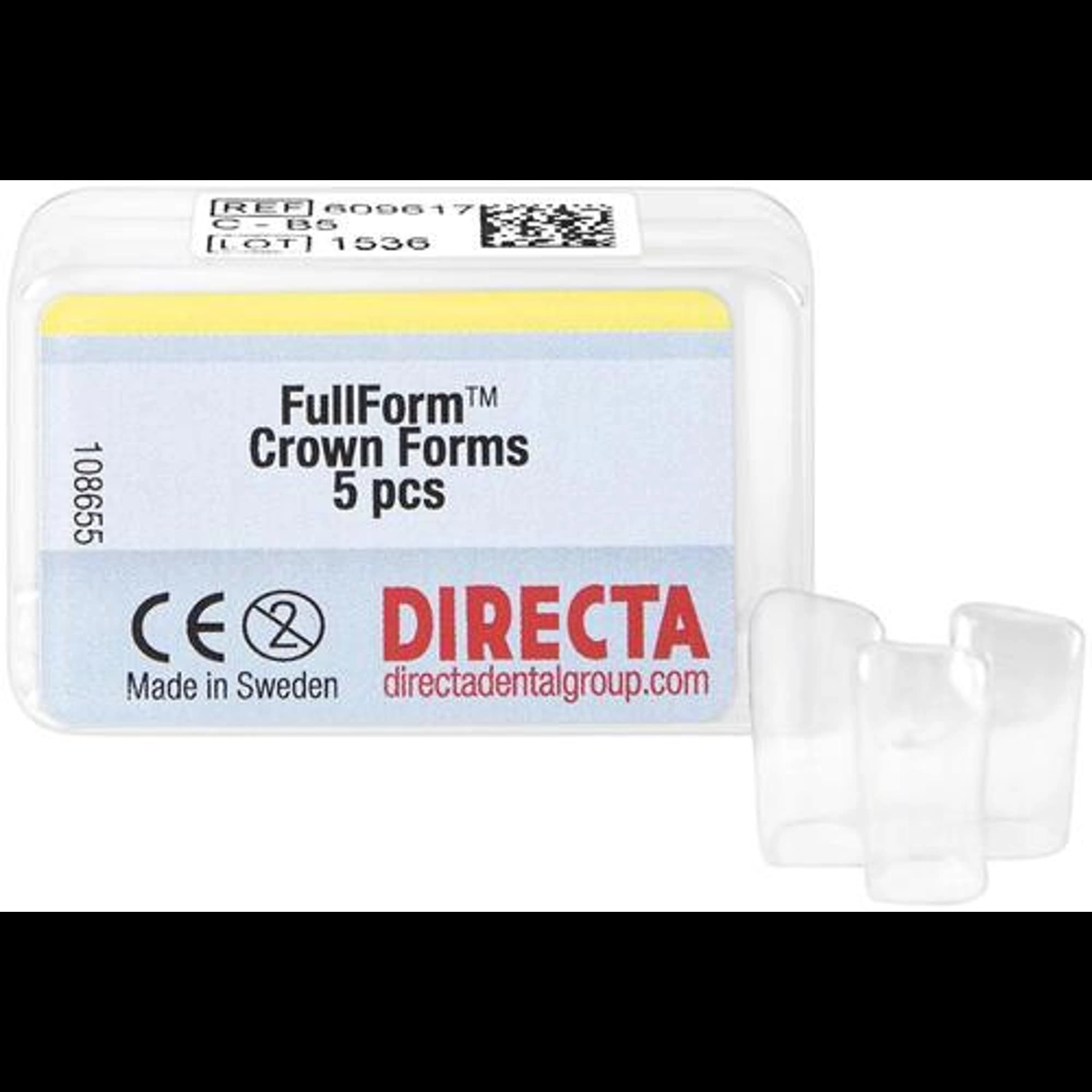 Directa FullForm B-5 (C System) Preformed Polycarbonate Crown, 7.72 x 7.811 mm, 01KZ65A77J75WPRR6VZVWRX6BK - Directa - Fullform B-5 (C System) - Image 1