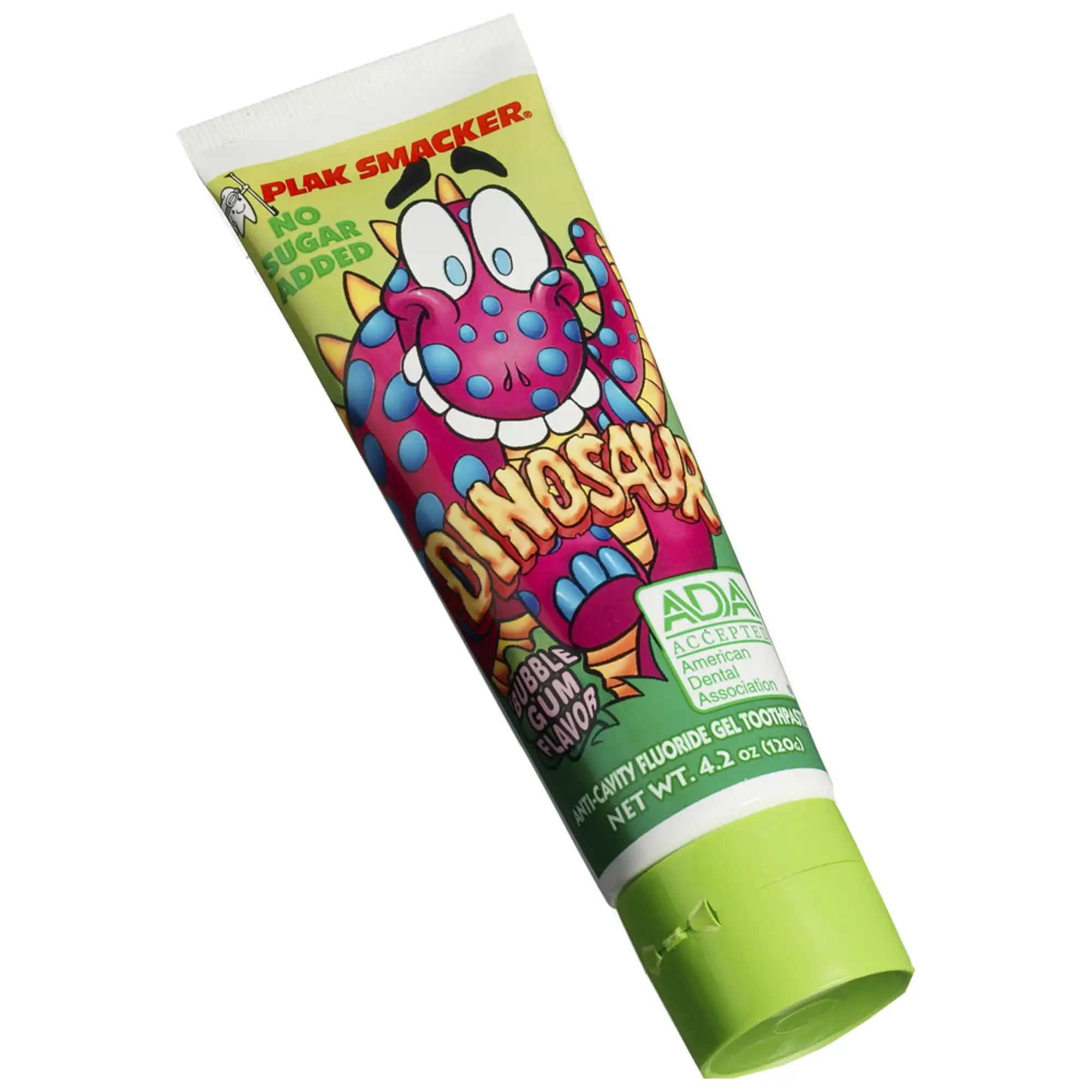 Plak Smacker Dinosaur Fluoride Gel Toothpaste, Bubblegum, 4.2 oz Tube, 12/Bx - Dinosaur Fluoride Gel 4.2 Oz. Toothpaste (12 Ct) - Image 1