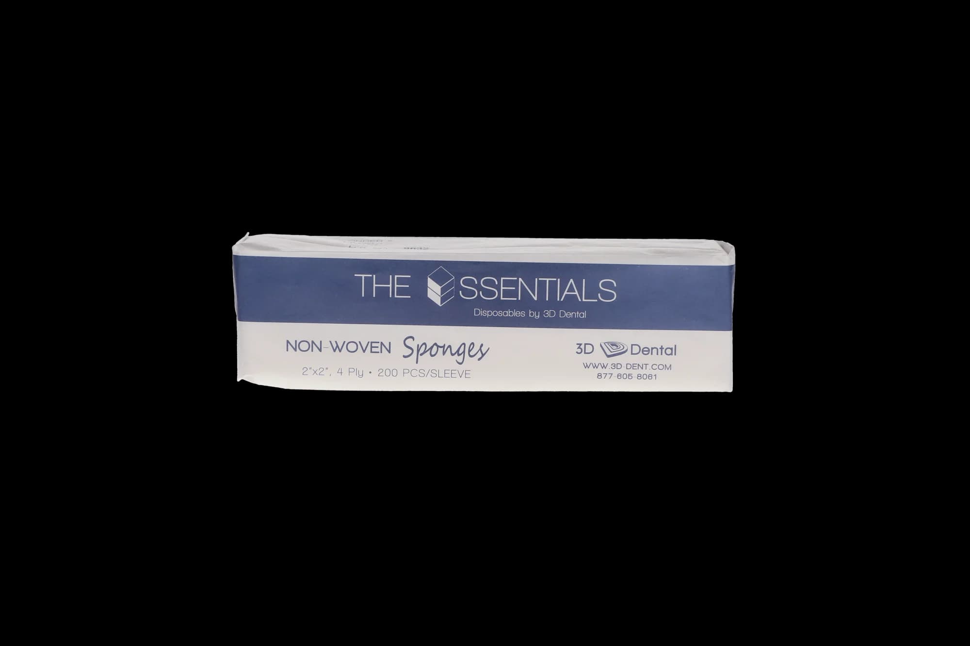 3D Dental Essentials Non-Woven Gauze Sponges, 2" x 2", 4-Ply, Non-Sterile, 5000/Case, NW22 - Non-Woven Gauzes, Non-Sterile, 4-Ply, 2" x 2", 5000/Case, NW22 - Image 1
