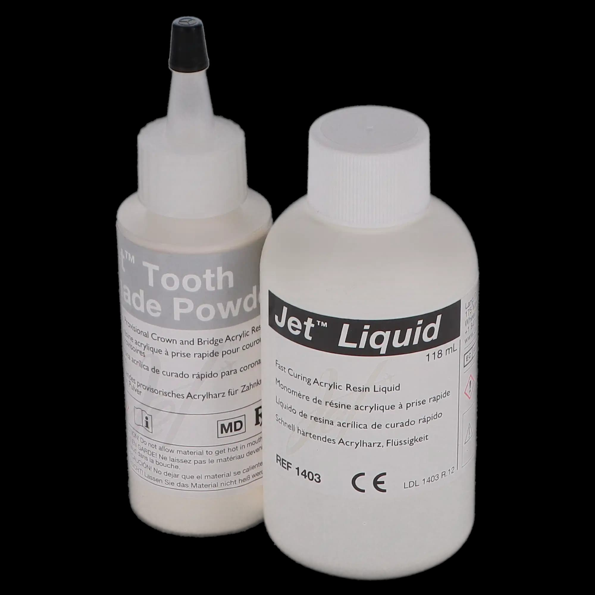 Jet Tooth Shade Self-Curing Acrylic Resin, 6/1 Kit, 1493 - Jet Tooth Shade Temporary C&B Acrylic Resin, 6/1 Kit - Image 1
