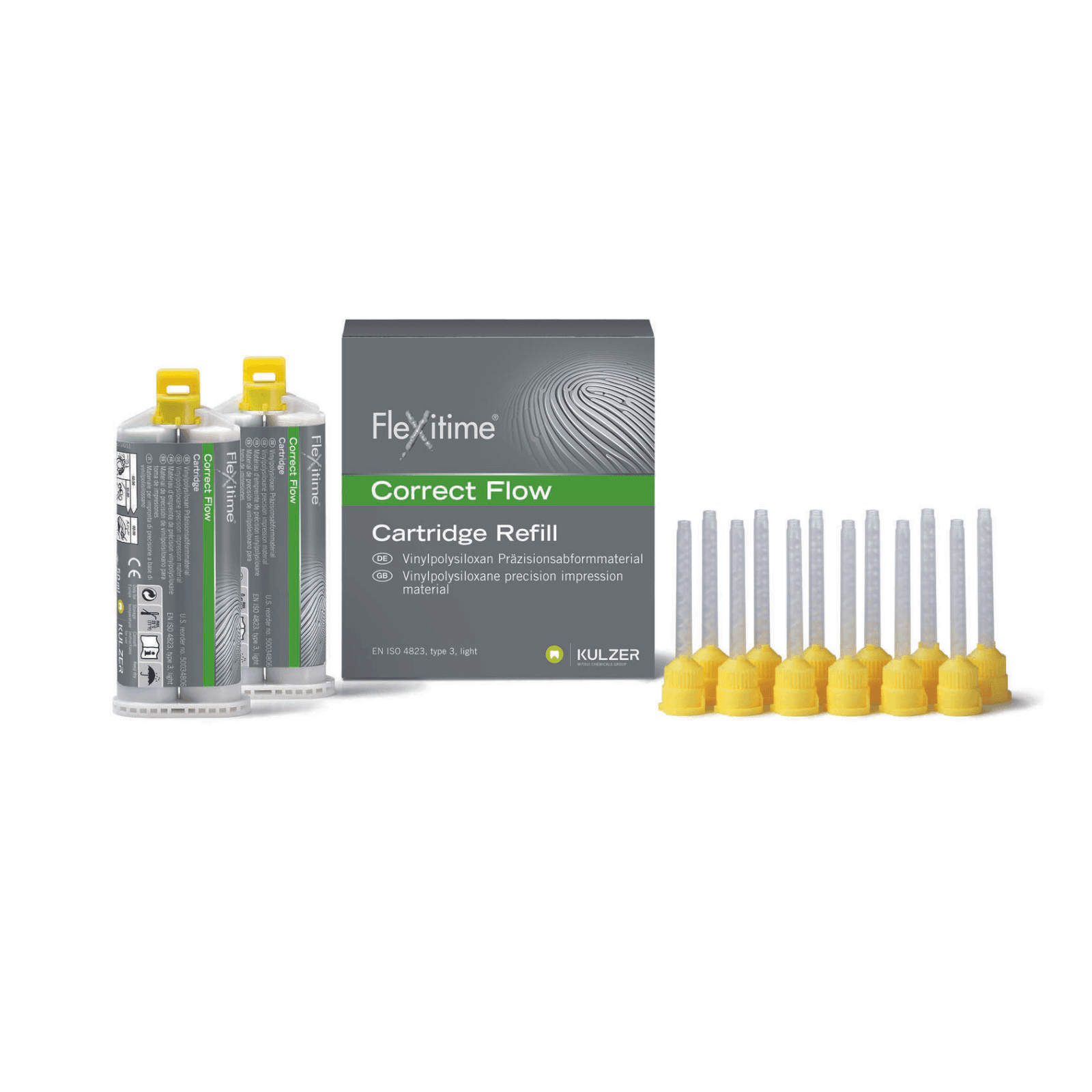 Flexitime Correct Flow VPS Precision Impression Material, Cartridge Bulk Pack, 50 ml, 12/Pk, 66020811 - Flexitime VPS Precision Impression Material, Cartridge Bulk Pack, Correct Flow, 50 ml, 12/Pk - Image 1