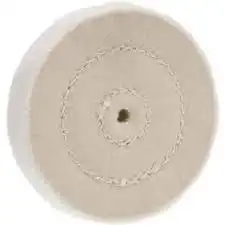 Buffalo Dental Muslin Buff, 3" x 24 Ply, Center Hole for Tapered Chuck, 1/Pk, 07890 - Muslin Buff 3" x 24 Ply - Image 1