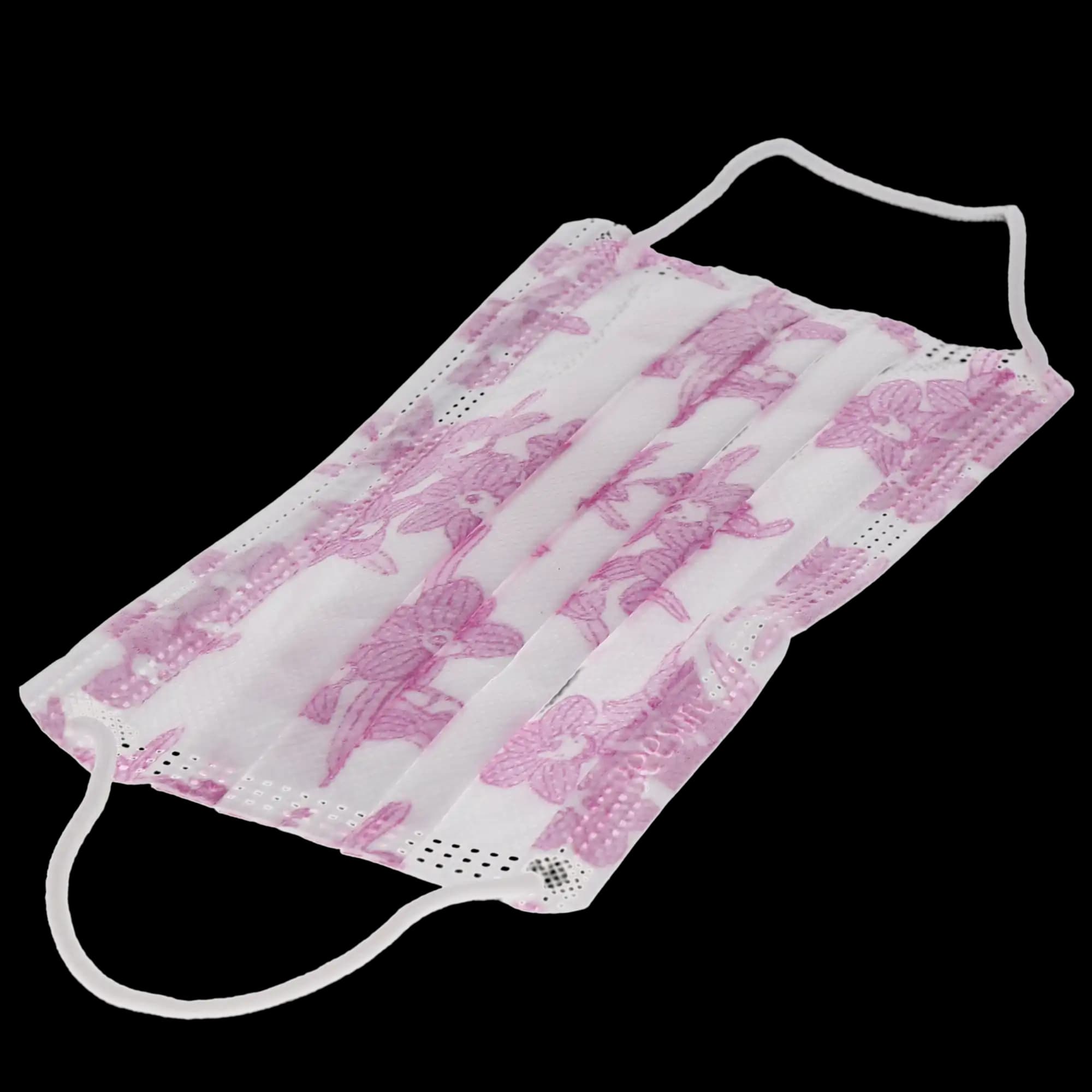 BeeSure Earloop Face Masks, Orchid Floral Lavender, ASTM Level 3, 50/Box - BeeSure Earloop Masks Orchid Floral Lavender 50/Bx ASTM 3 - Image 1
