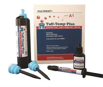 Pulpdent Tuff-Temp Plus Crown & Bridge Temporary Material, Shade B1, 5 mL Syringe Complete Package (8 Tips, 3 mL Glaze) - Tuff-Temp Plus 5mL - Image 1