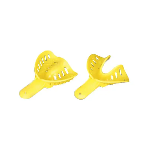 Plasdent Excellent-Color Disposable Impression Trays, Yellow, Adult Medium Lower, #5, 50/Bag, ITO-5L-50 - Yellow Disposable Trays Economy #5 Adult Medium Lower Bag of 50 - Image 1