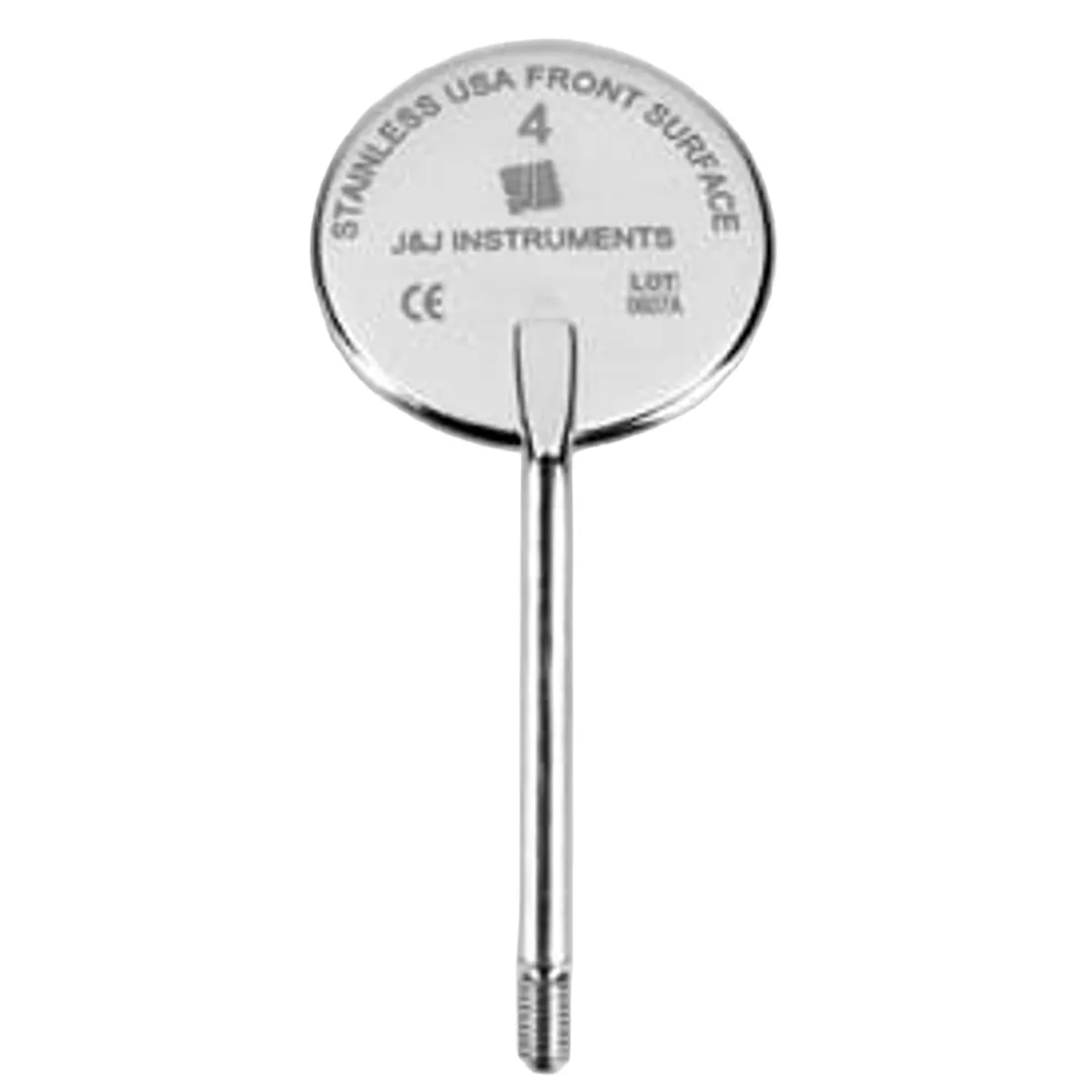 J&J Instruments #4 Front Surface Mouth Mirror, Chrome Cone Socket, 12/Pkg, 07-210 - #4 Mouth Mirror Chrome Cone Socket (12) - Image 1