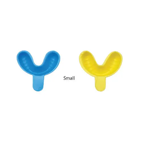 Vista Apex Single Arch Fluoride Trays, Small, 100/Bag (50 Yellow Upper, 50 Blue Lower), #205101 - SINGLE ARCH FLUORIDE TRAYS SMALL BAG/100, 50 YELLOW UPPER, 50 BLUE LOWER - Image 1