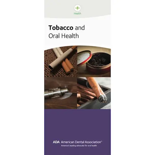 Patient Education Brochures from the American Dental Association, Tobacco and Oral Health, 8 Panel Brochure, W19022 - Patient Education Brochures from the American Dental Association, Tobacco and Oral Health, 8 Panel Brochure, W19022 - Image 1