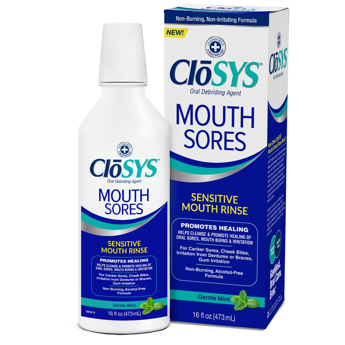 CloSYS Mouth Sore Rinse, Alcohol-Free, 16 oz, CLR-MS16A-125R - 16 oz, CLR-MS16A-125R - Image 1