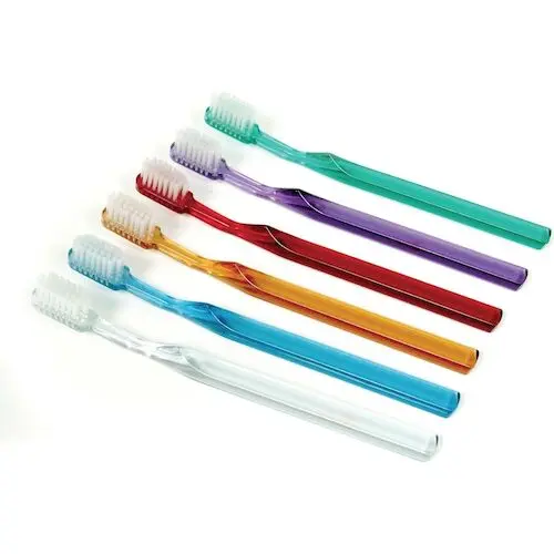 Darby Dental Nylon Clear Toothbrush, Adult, Soft, 4 Rows 47 Tufts, 72/Box, DAR10100 - Nylon Clear Toothbrush, Adult, 4 Rows 47 Tufts, 72/Box, Soft, DAR10100 - Image 1